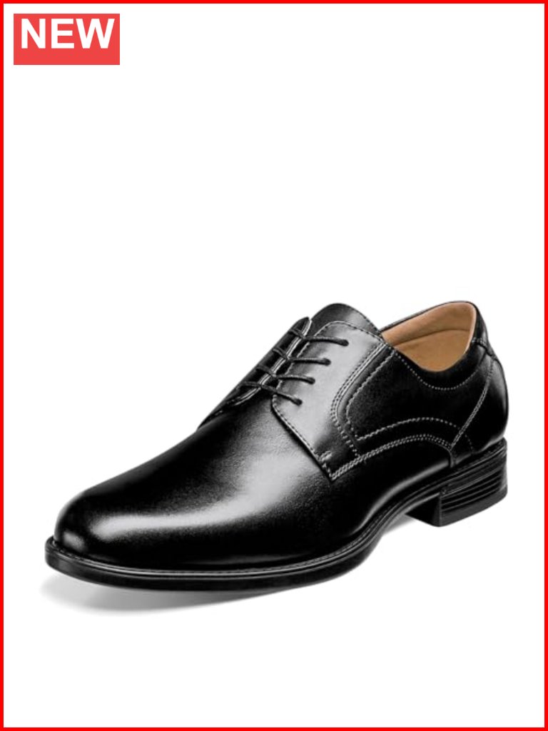Genuine Leather Oxford Dress Shoes With Ortholite Insole Lace-Up